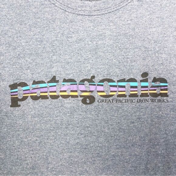 PATAGONIA | Long Sleeve Regular Fit Blue Logo T-Shirt Men’s Size XS - Picture 5 of 9